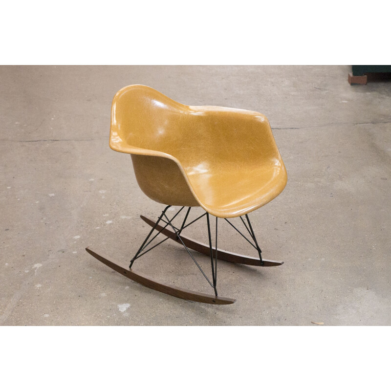 Herman Miller ochre dark RAR armchair, Charles & Ray EAMES - 1960s