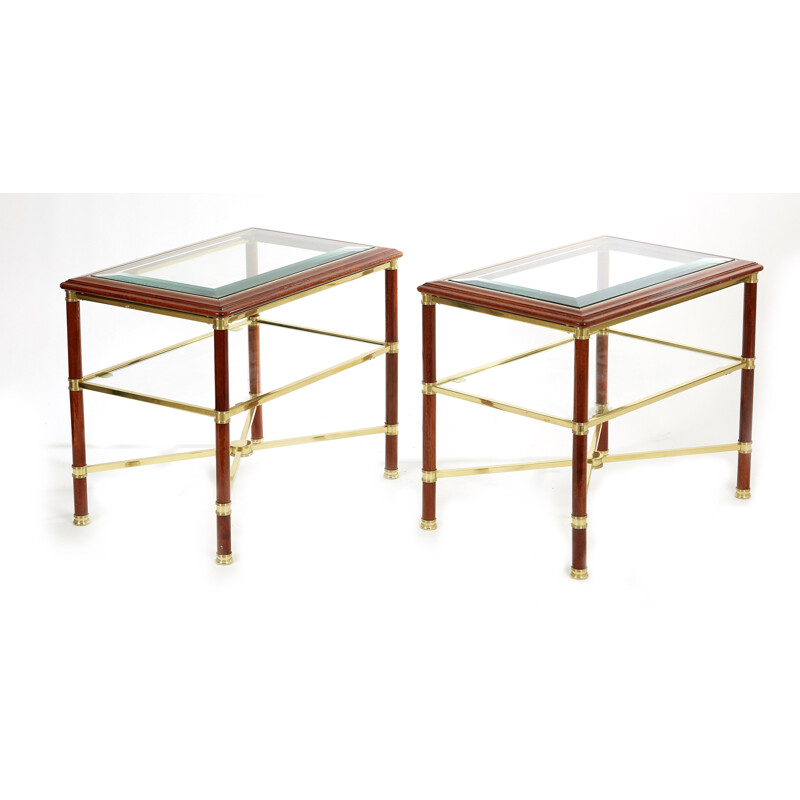 Pair of vintage side tables by Maison Jansen, 1970