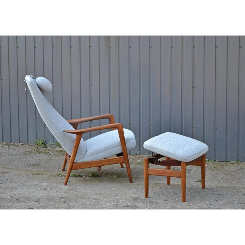 Vintage armchair & ottoman by Alf Svensson for Dux,1960