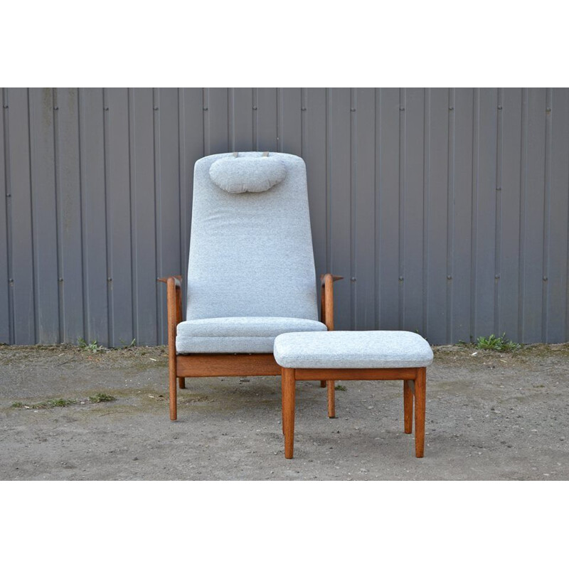 Vintage armchair & ottoman by Alf Svensson for Dux,1960