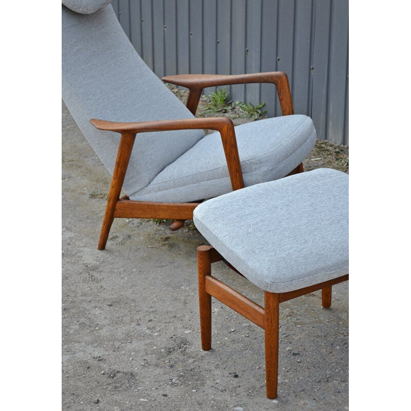 Vintage armchair & ottoman by Alf Svensson for Dux,1960