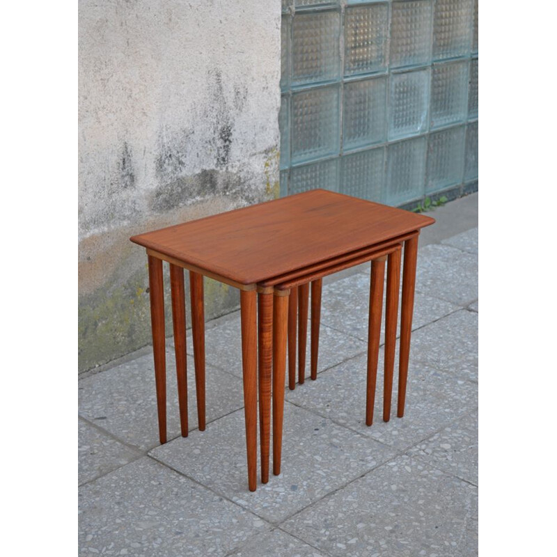 Vintage Scandinavian teak nest tables, 1960