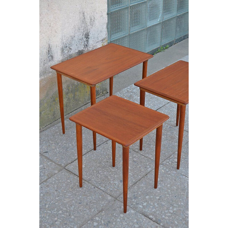 Vintage Scandinavian teak nest tables, 1960