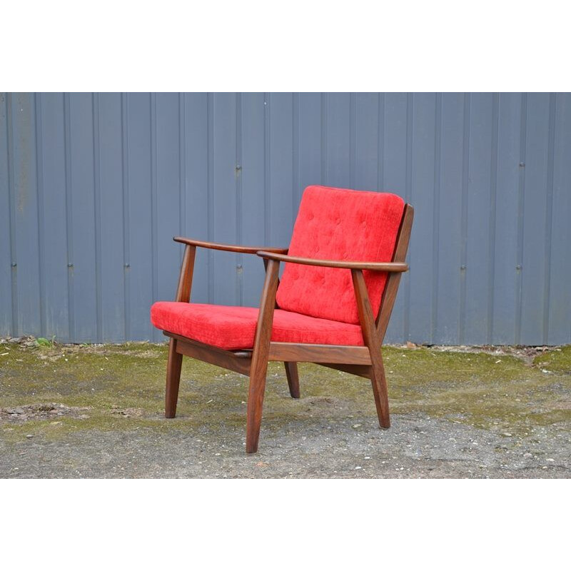 Lounge chair vintage Scandinave en teck, 1960