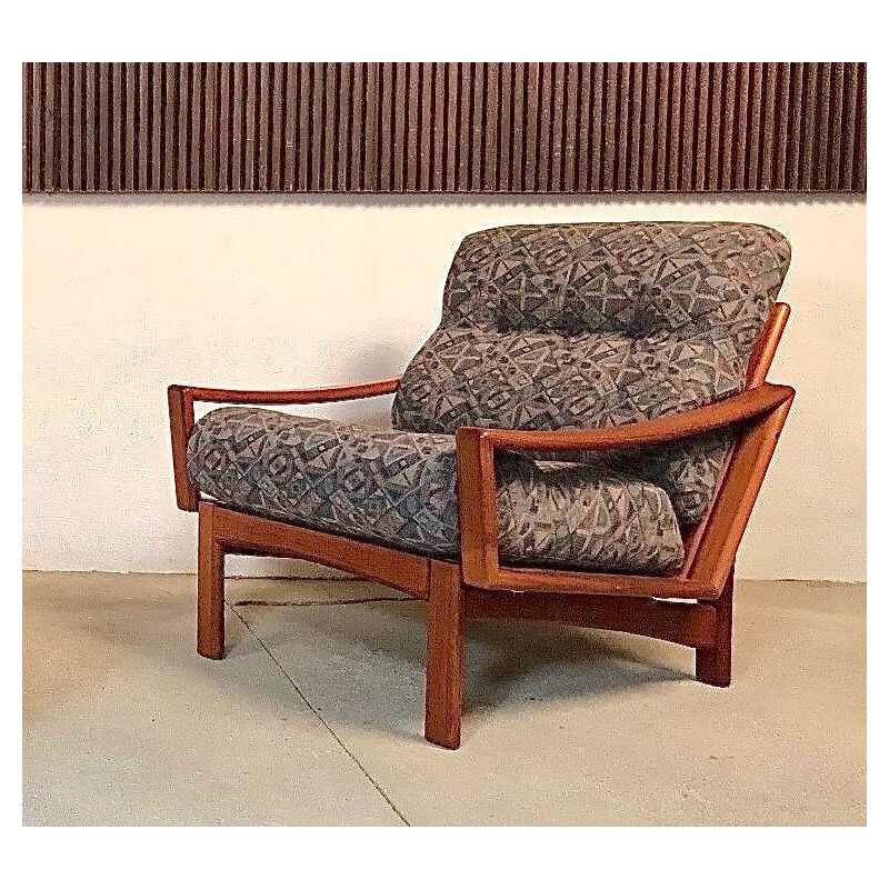 Poltrona danese vintage in teak di Glostrup, 1960