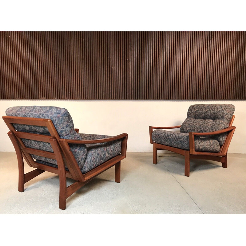 Set of 2 Teak armchairs by Glostrup 1960s 