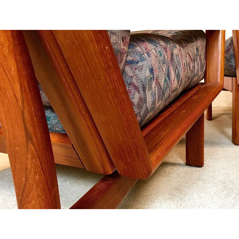 Set of 2 Teak armchairs by Glostrup 1960s 
