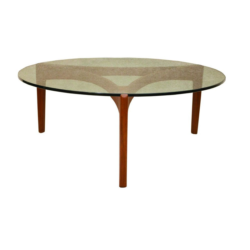 Table basse en teck vintage par Sven Ellekaer pour Christian Linneberg 1960