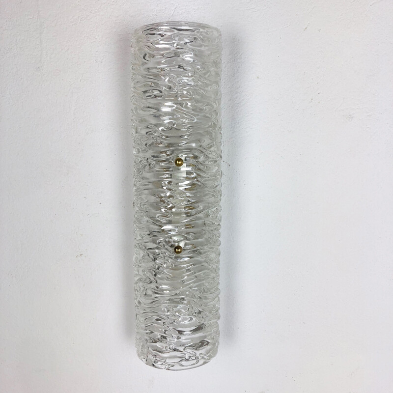 Set of 2 vintage Huge Ice Glass Wall lamp 1960s