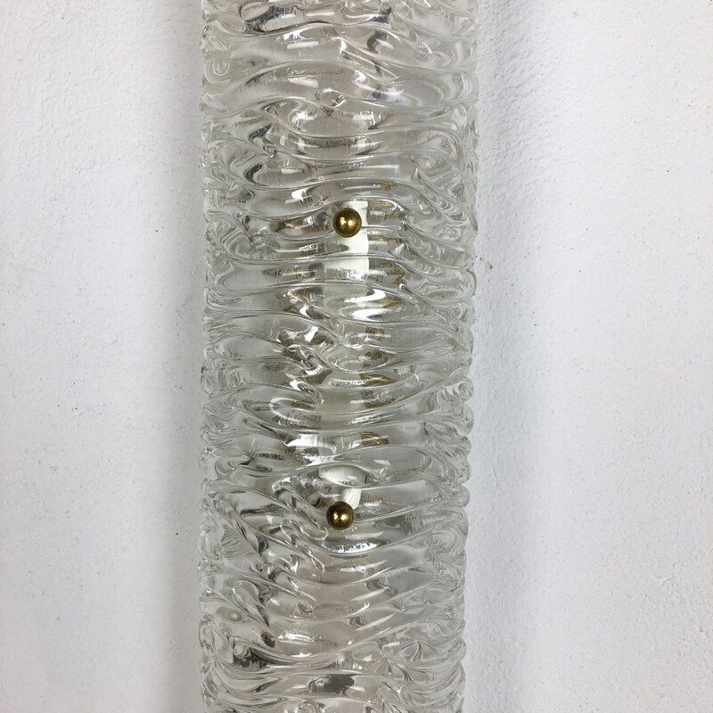 Set of 2 vintage Huge Ice Glass Wall lamp 1960s