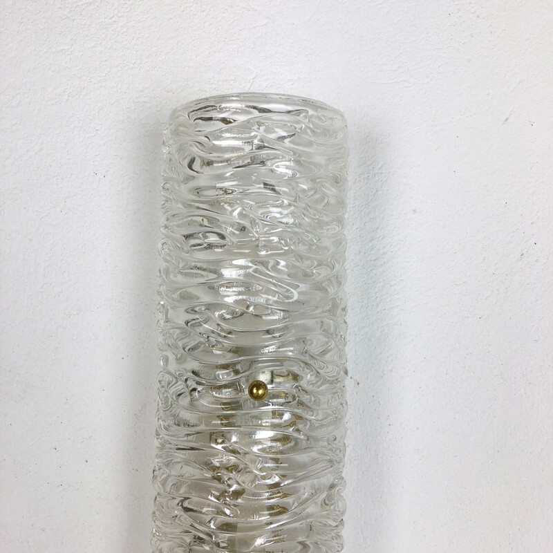 Set of 2 vintage Huge Ice Glass Wall lamp 1960s