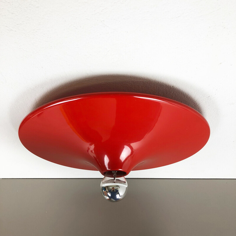 Vintage red Metal Wall lamp by Stilnovo 1970s