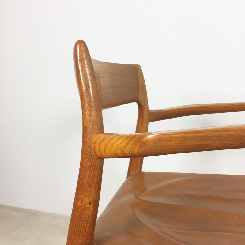 Vintage Teak Armchair Model 77 by Niels O. Möller 1960s