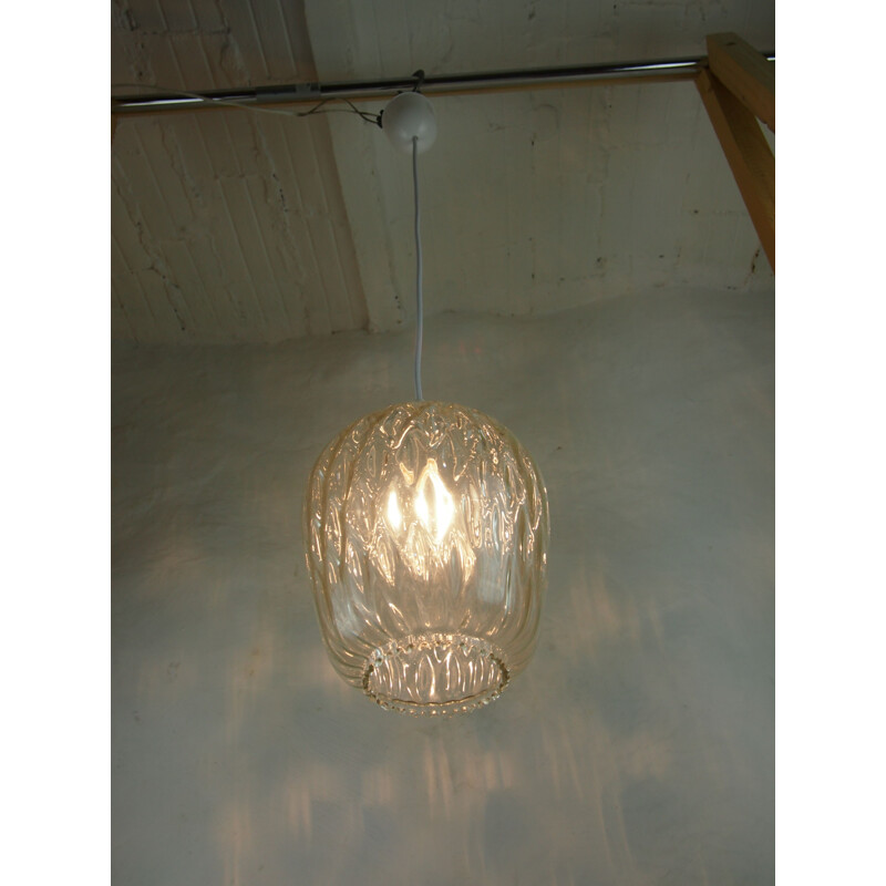 Vintage hanging lamp VENINI Murano glass space age