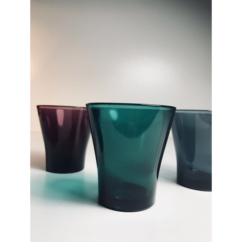 Set of 5 vintage glasses by Kaj Franck Nuutajärvi Kartio Finland 1960-70s
