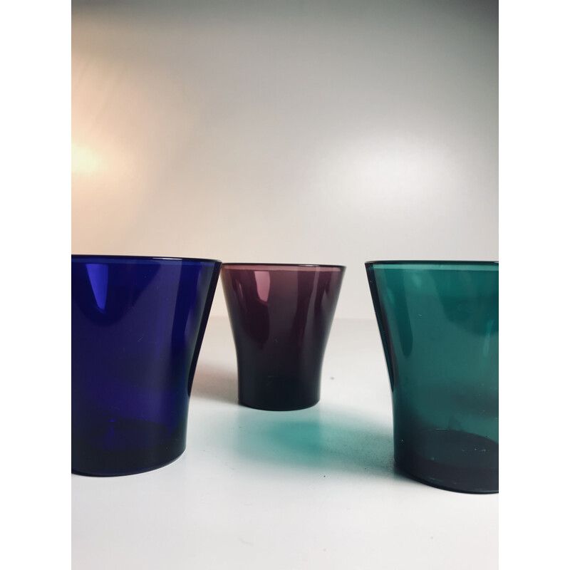 Set of 5 vintage glasses by Kaj Franck Nuutajärvi Kartio Finland 1960-70s