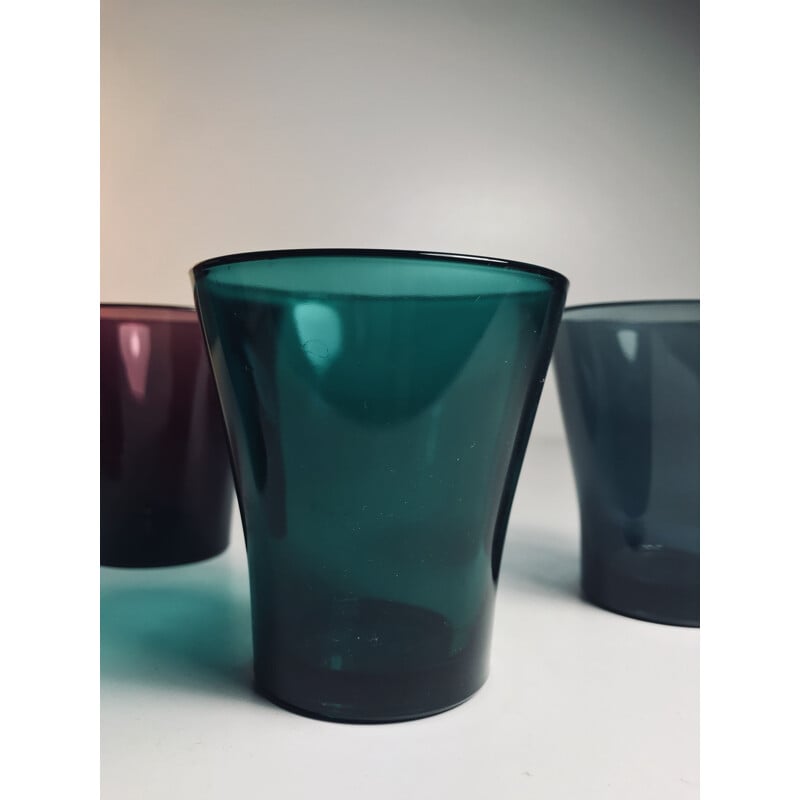 Set of 5 vintage glasses by Kaj Franck Nuutajärvi Kartio Finland 1960-70s