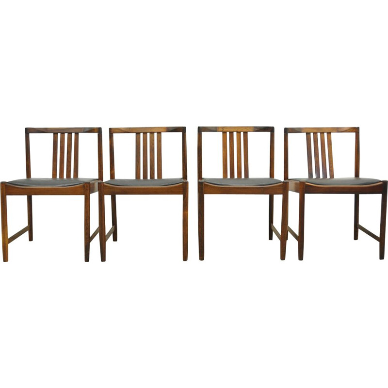 Set of 4 vintage Scandinavian rosewood dining chairs from Iilum Wikkelso