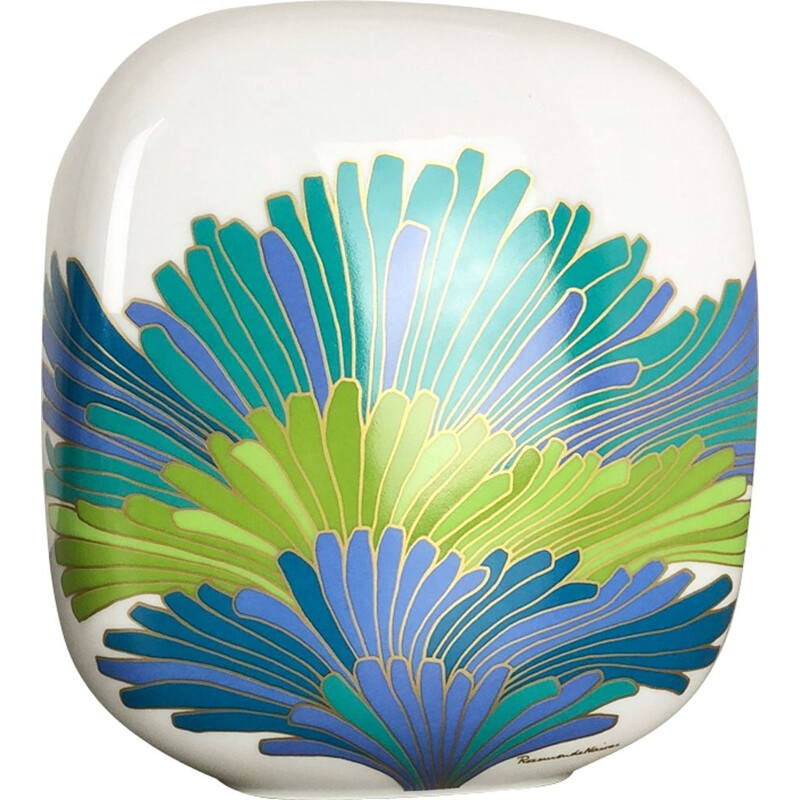 Vintage colored porcelain vase by Rosemonde Nairac for Rosenthal, Germany 1970