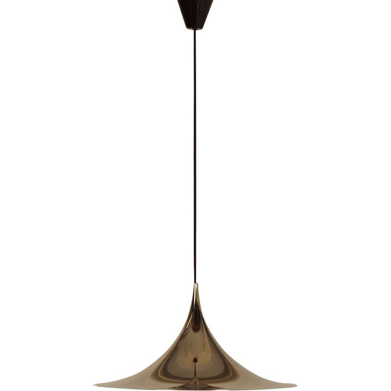 Vintage pendant light in brass by Bonderup and Thorup for brouillard Morup,1960