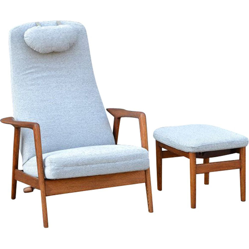 Vintage armchair & ottoman by Alf Svensson for Dux,1960