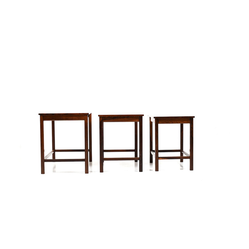 Set of Danish nesting tables in rosewood