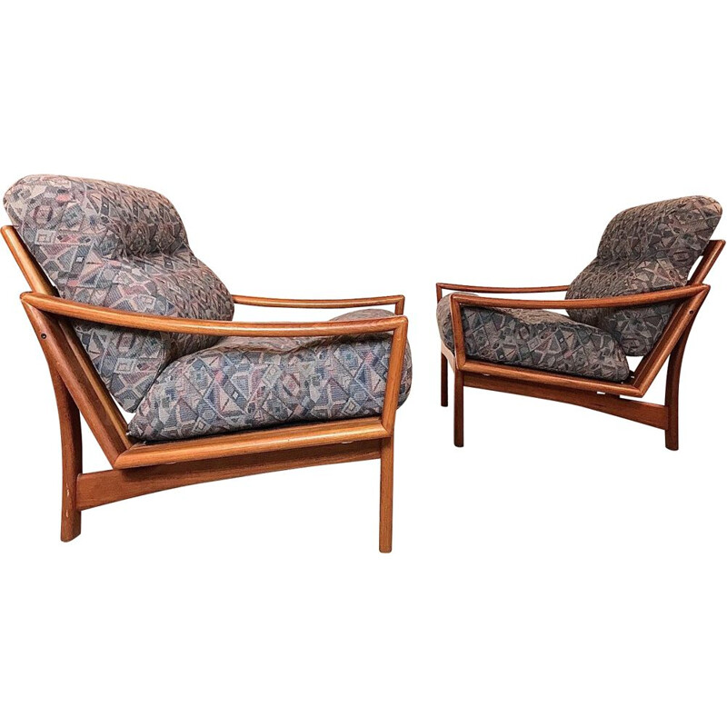 Set of 2 Teak armchairs by Glostrup 1960s 