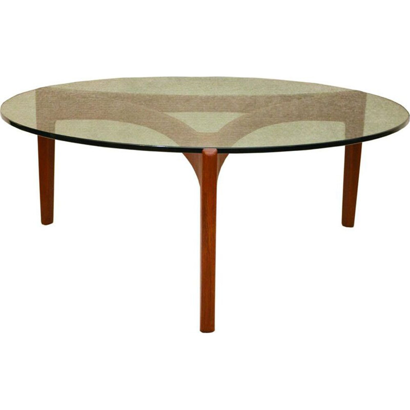 Table basse en teck vintage par Sven Ellekaer pour Christian Linneberg 1960