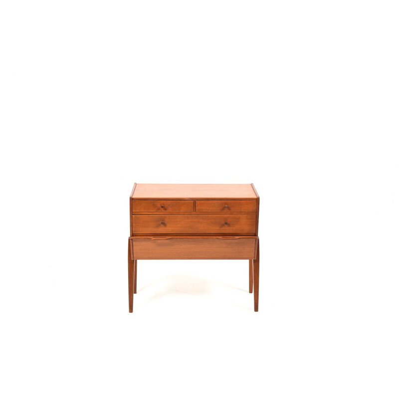 Vintage Danish sewing table in teak