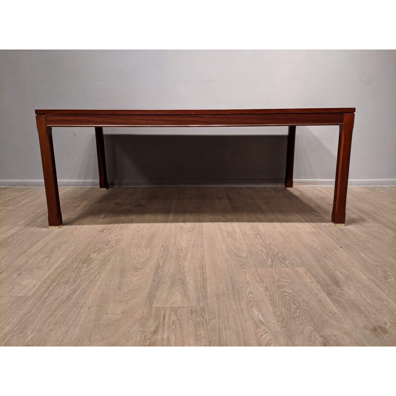 Swedish coffee table in teak and brass