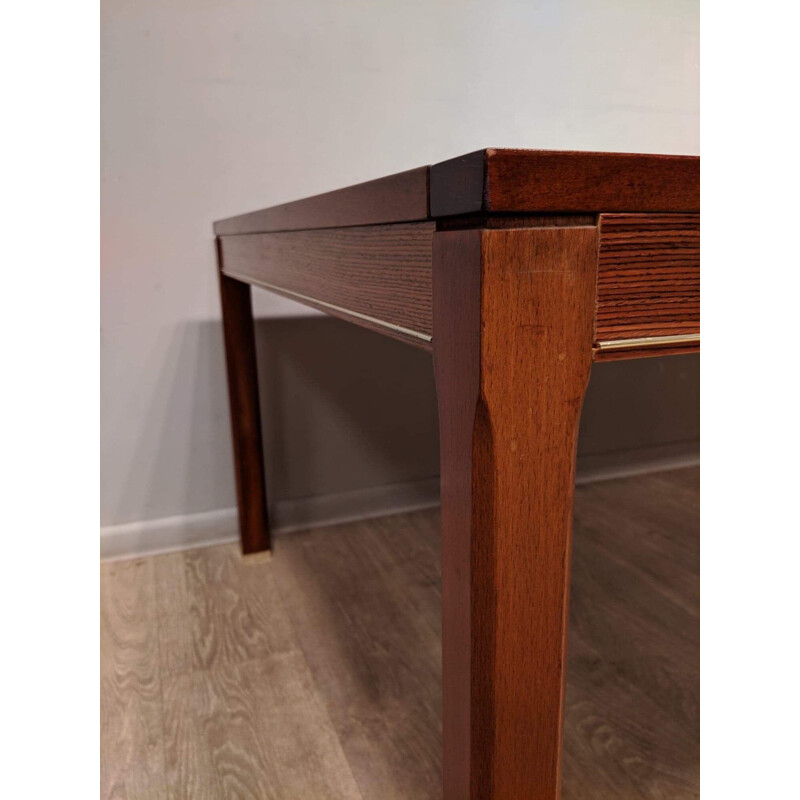 Swedish coffee table in teak and brass