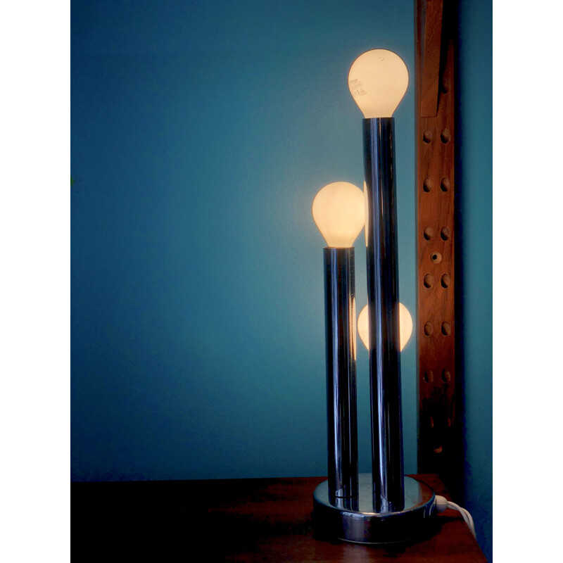 Set of 2 chromed vintage lamps