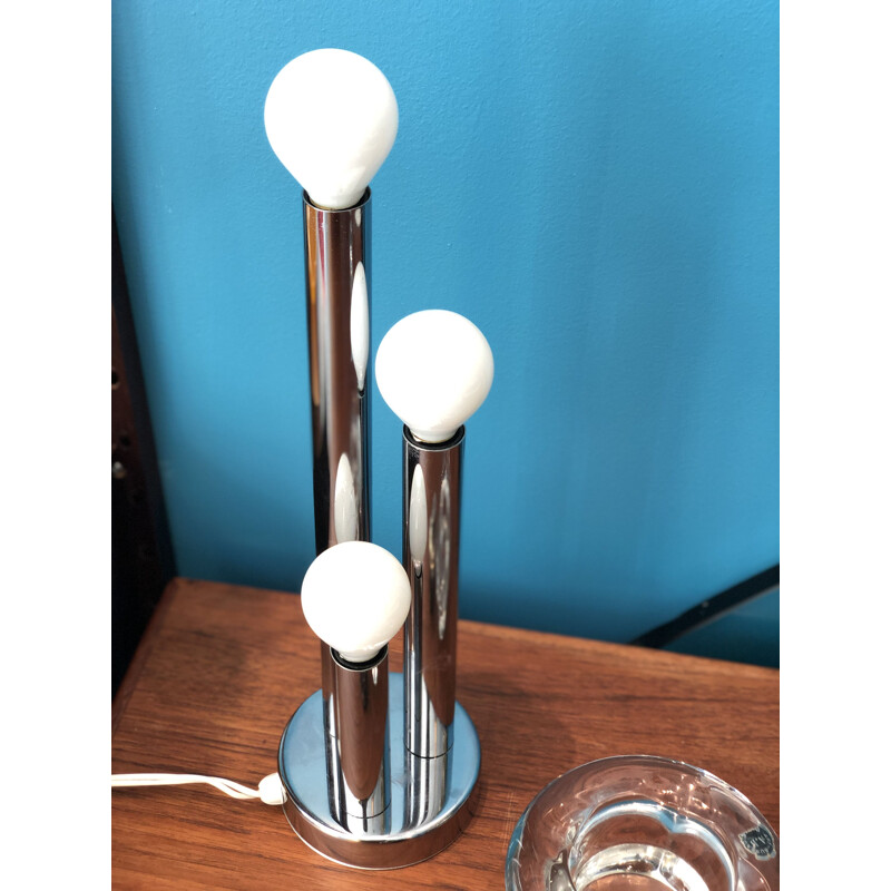 Set of 2 chromed vintage lamps