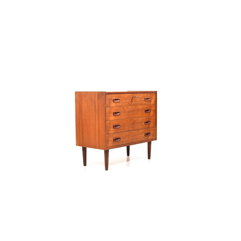 Vintage danish teak wooden chest of drawers