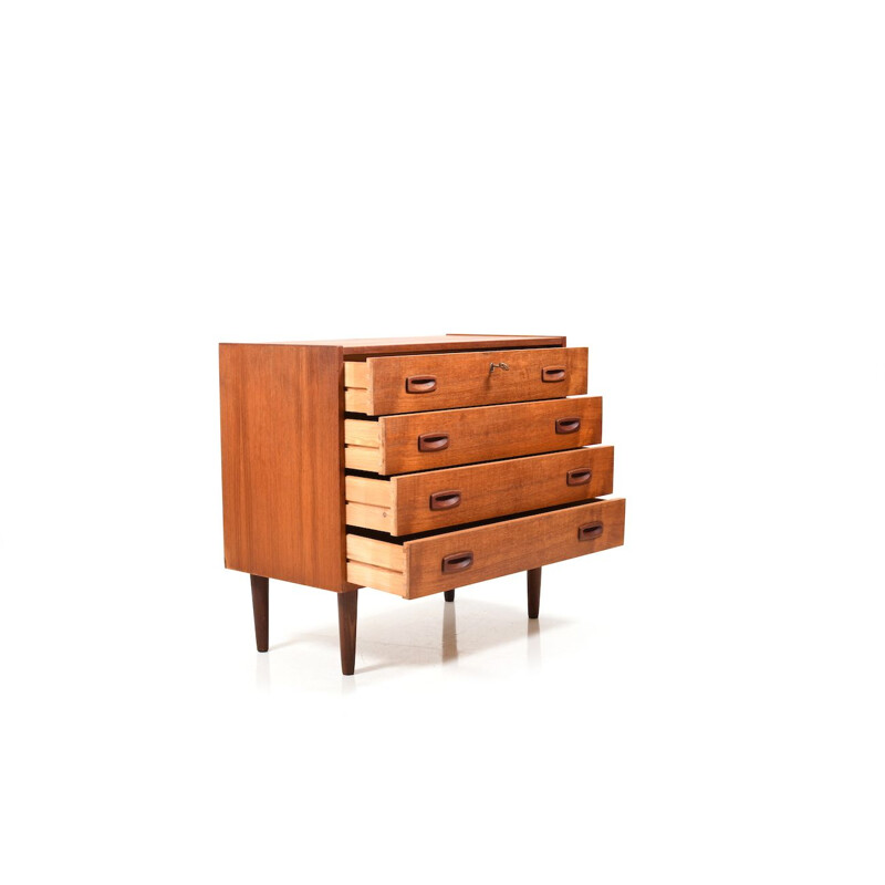 Vintage danish teak wooden chest of drawers