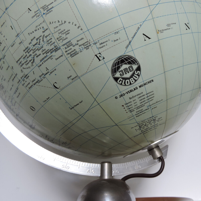Globe vintage illuminé de JRO Globus 1963