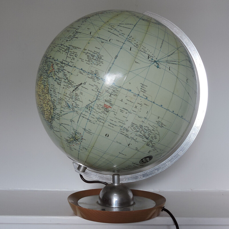 Globe vintage illuminé de JRO Globus 1963