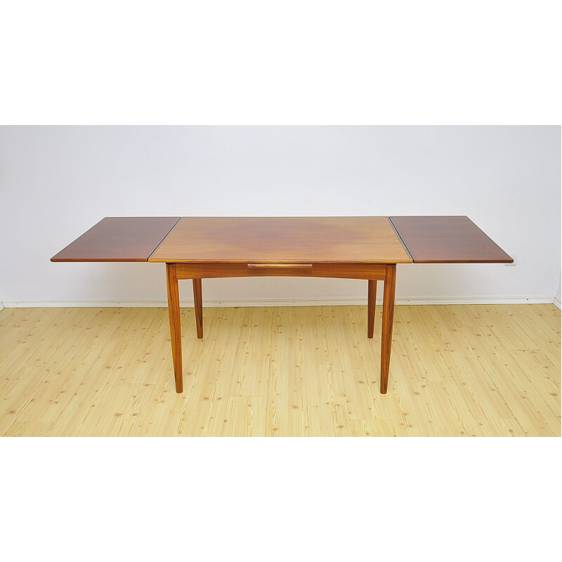 Table vintage extensible danoise en teck 1960