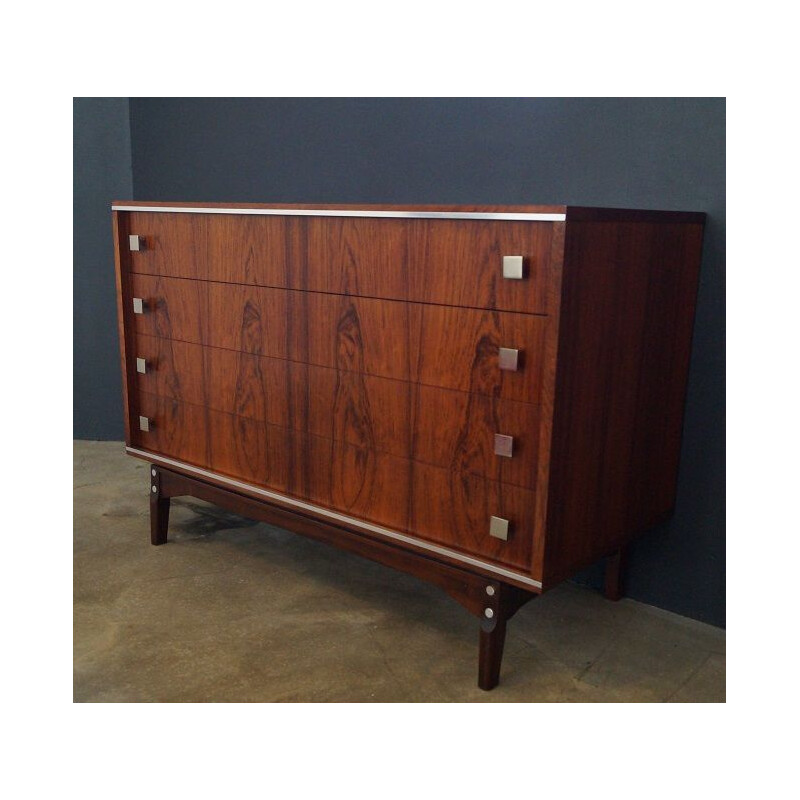 Vintage scandinavian chest of drawers in Rio rosewood 1970