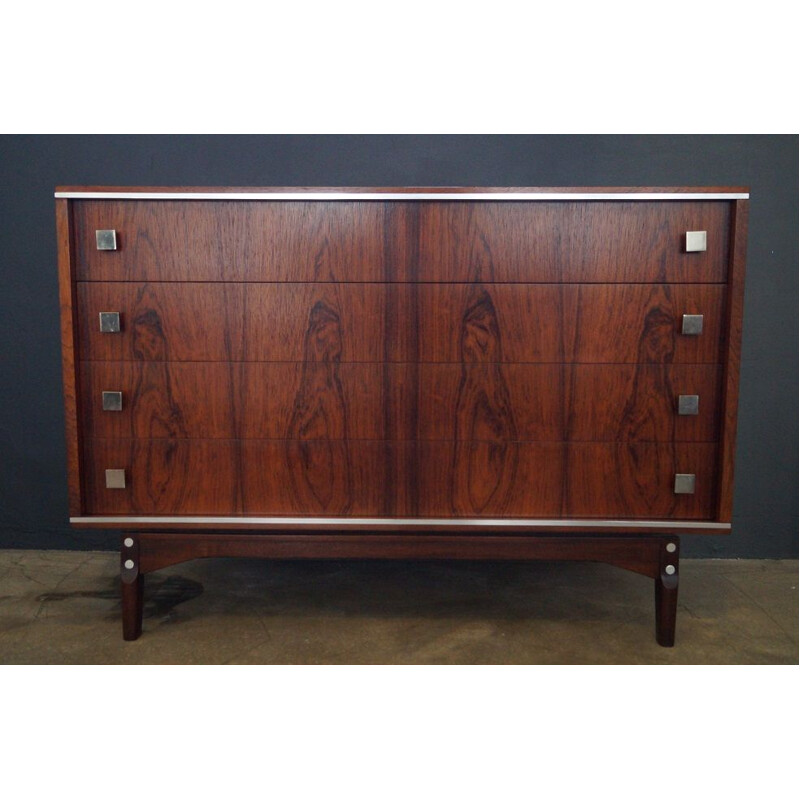 Vintage scandinavian chest of drawers in Rio rosewood 1970