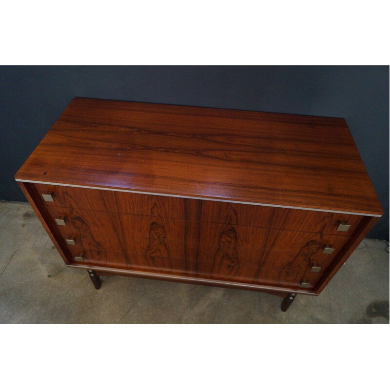 Vintage scandinavian chest of drawers in Rio rosewood 1970