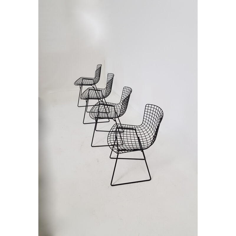 Paire de chaises vintage pour Knoll par Bertoia en métal noir 1970