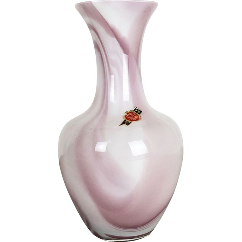 Große Vase Vintage Opaline Rosa 1970