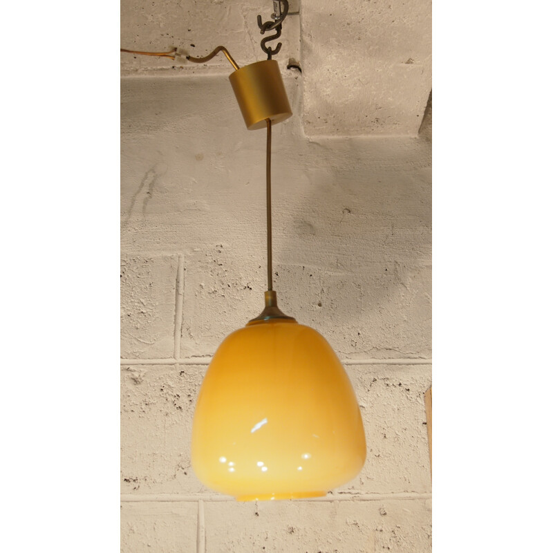 Lámpara colgante italiana vintage para Venini en cristal de Murano 1960