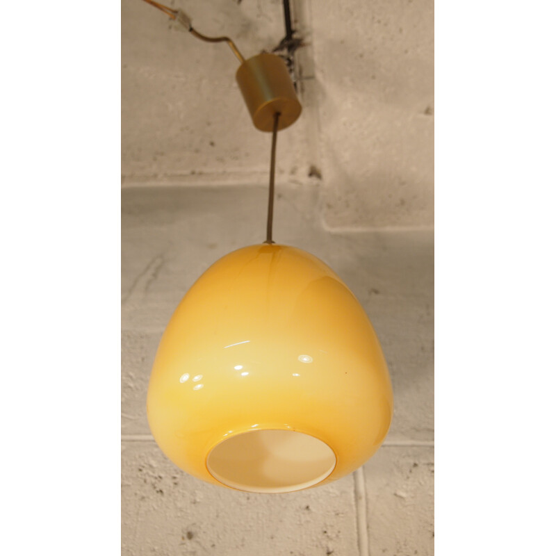 Lámpara colgante italiana vintage para Venini en cristal de Murano 1960