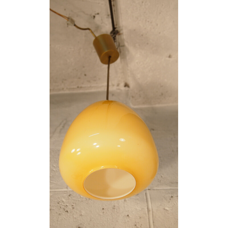 Lámpara colgante italiana vintage para Venini en cristal de Murano 1960