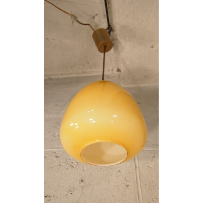 Vintage Italiaanse hanglamp voor Venini in Murano glas 1960