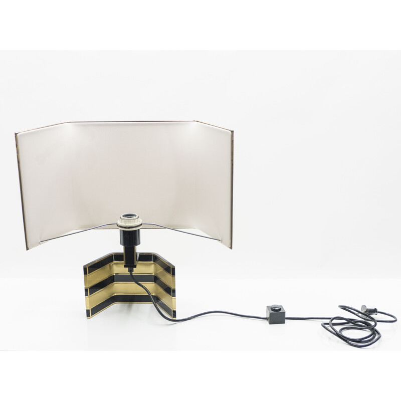 Vintage italian black lamp  by Rega in brass 1970