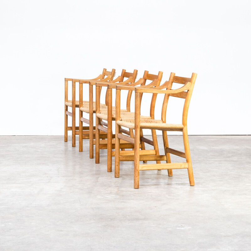 Set of 4 vintage chairs CH 46 by Hans Wegner for Carl Hansen & Son 1960s