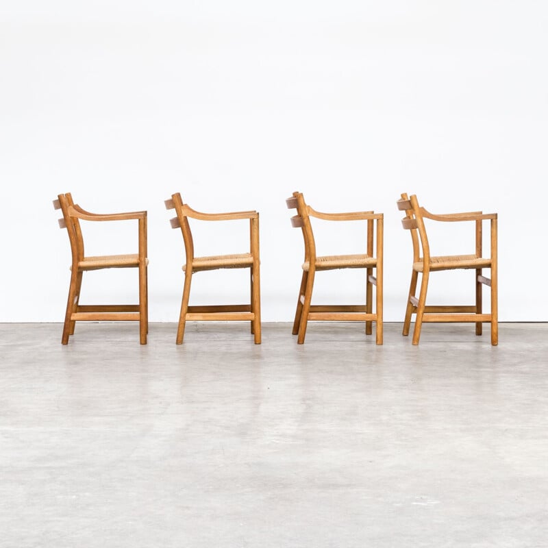 Set of 4 vintage chairs CH 46 by Hans Wegner for Carl Hansen & Son 1960s